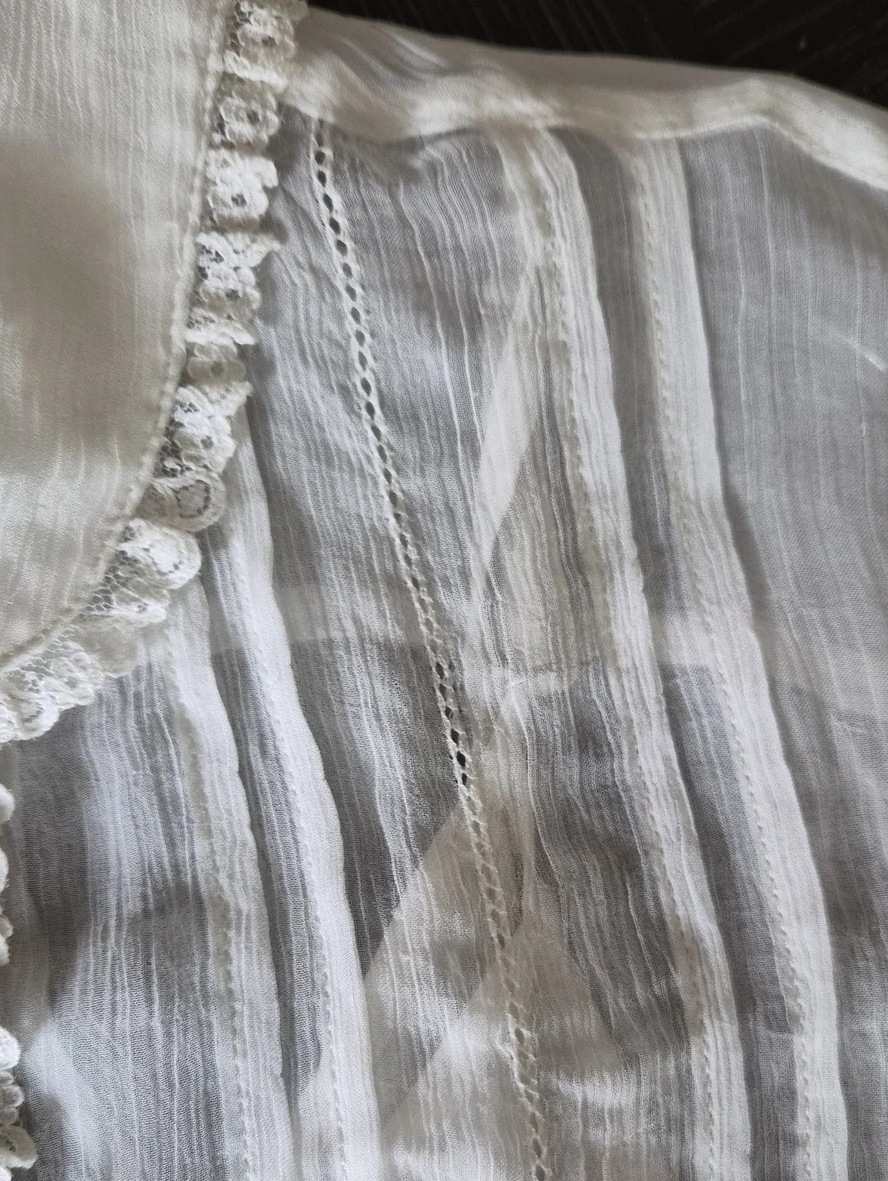 NWT J. Crew Sheer lace-trim button-up shirt